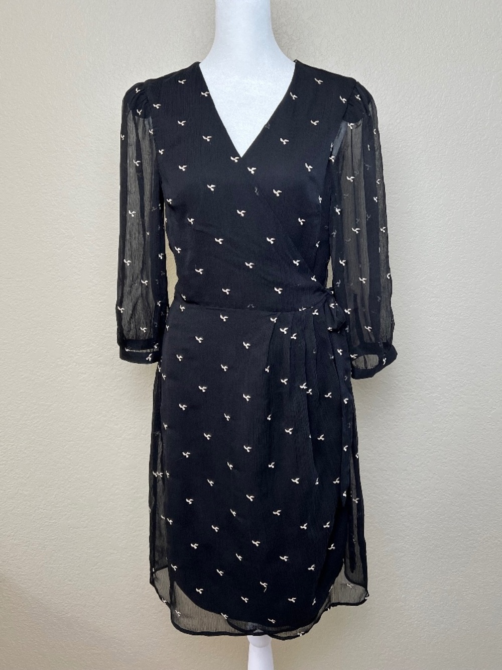 *FIRM PRICE* Magnolia Crinkle Chiffon Wrap Dress